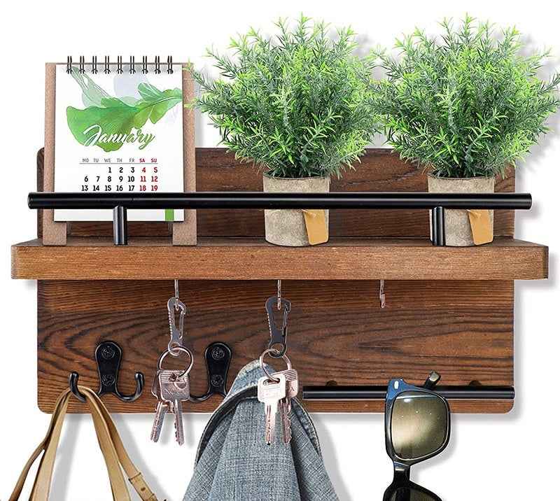 Wall-Mounted Wooden Floating 12 Inch Shelf Modern Storage Display Shelf