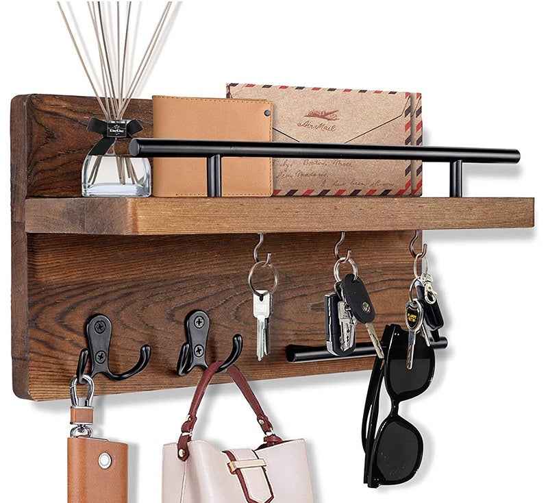 Wall-Mounted Wooden Floating 12 Inch Shelf Modern Storage Display Shelf