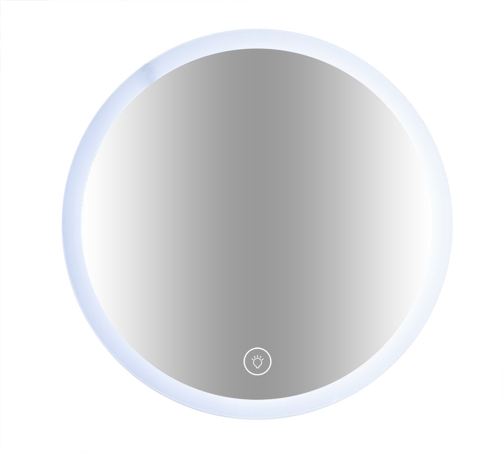 24" round led backlit mirror for vanity