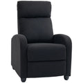 Black Fabric Recliner Chair Manual Home Theater Living Room