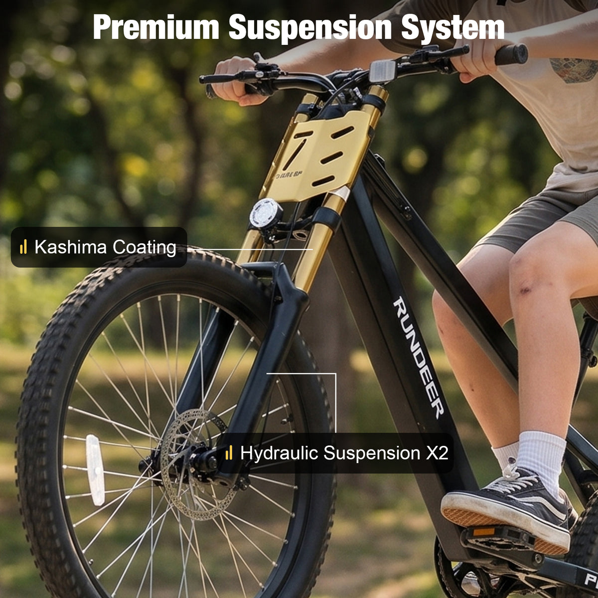 Rundeer Prince 20" Kids Electric Bike for Ages 7+ with 50km Range