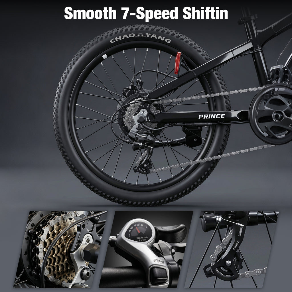 Rundeer Prince 20" Kids Electric Bike for Ages 7+ with 50km Range