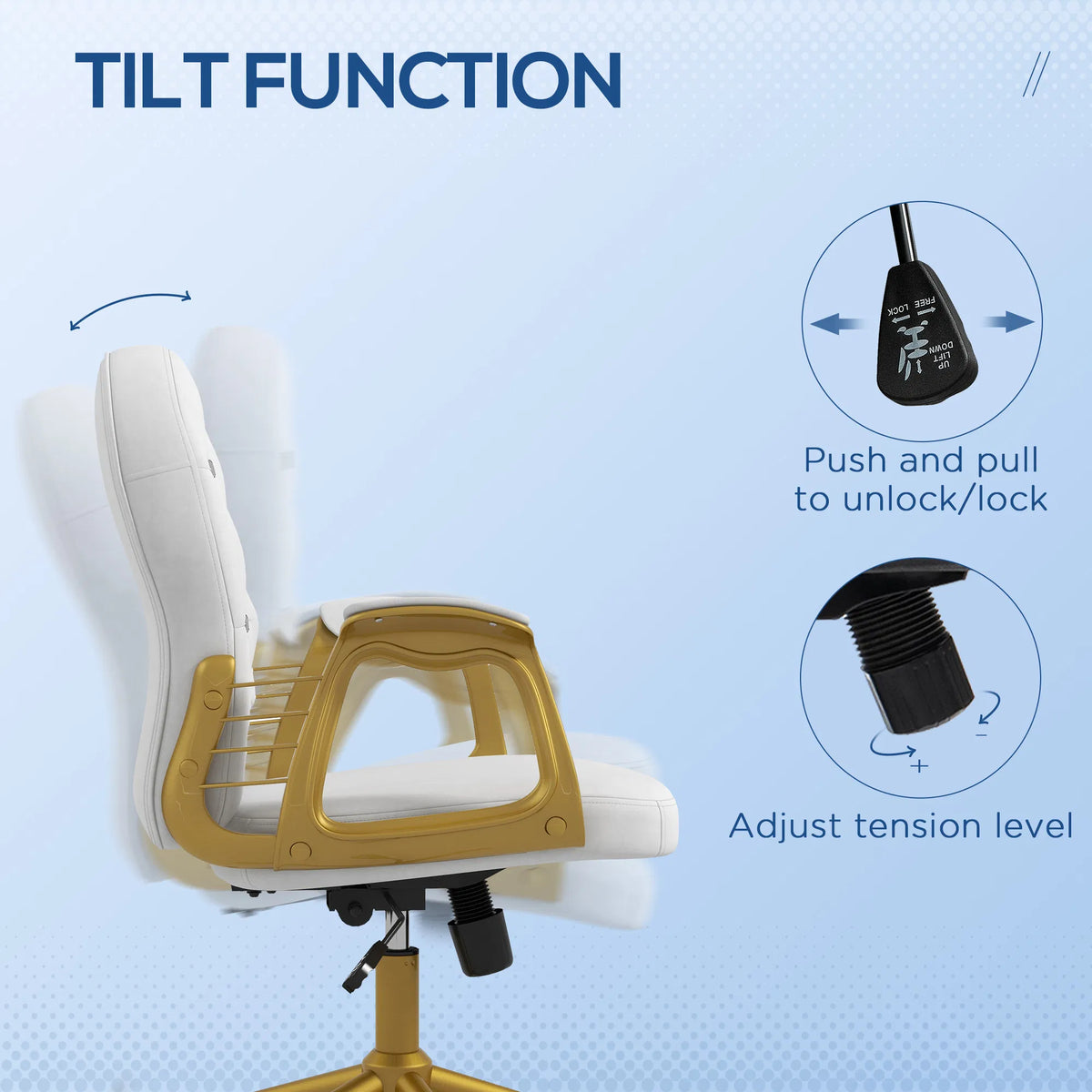 Cream White Velvet Office Chair Button-Tufted Swivel Vanity with Wheels and Tilt