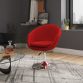 Swivel Adjustable Faux Leather Accent Office Chair Red