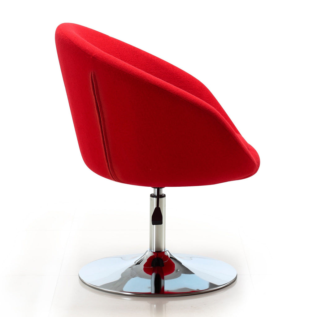 Swivel Adjustable Faux Leather Accent Office Chair Red