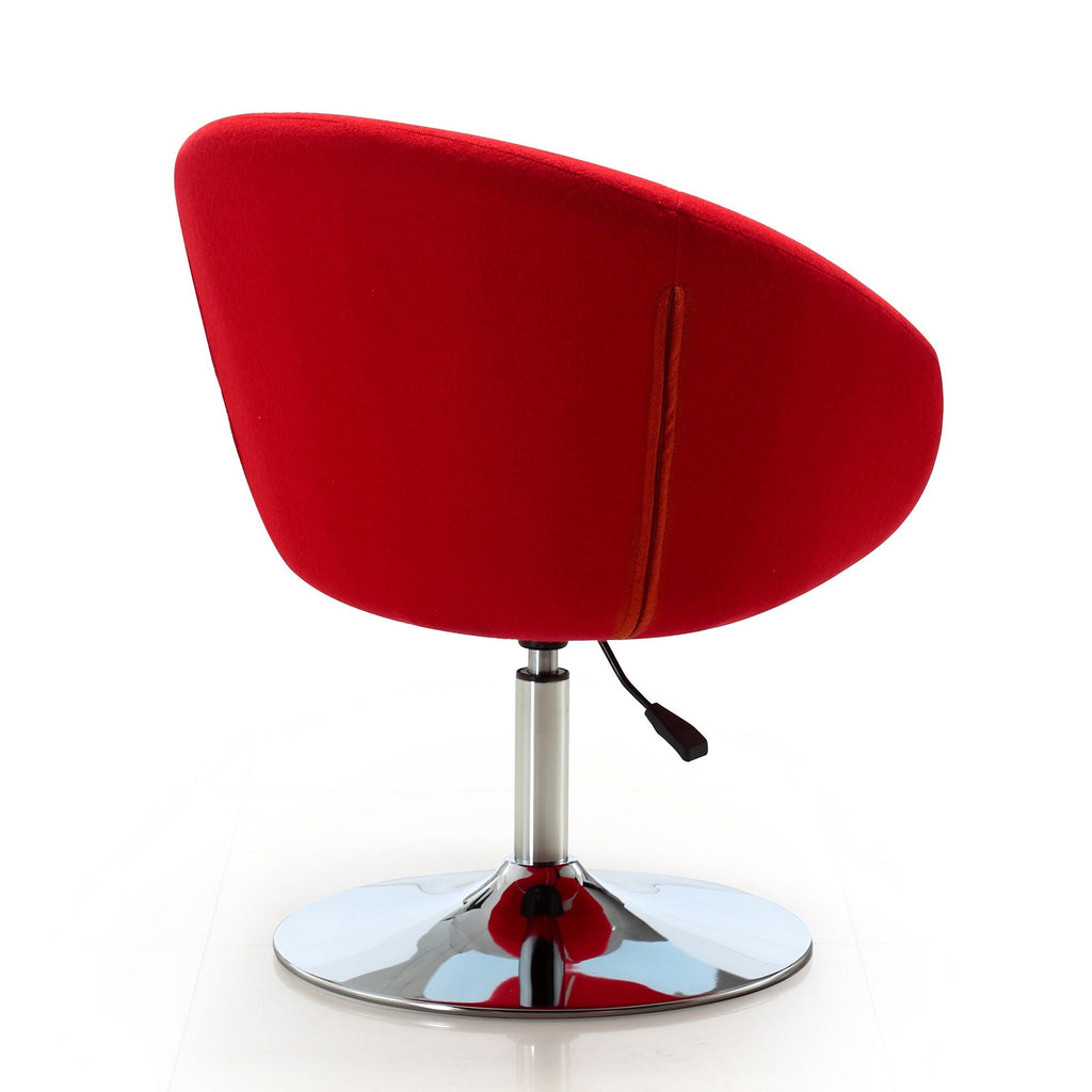 Swivel Adjustable Faux Leather Accent Office Chair Red