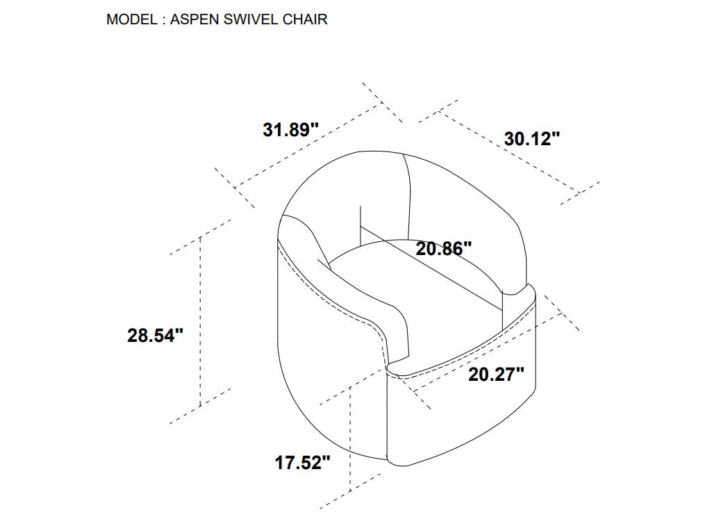 Aspen Swivel Chair - Charcoal