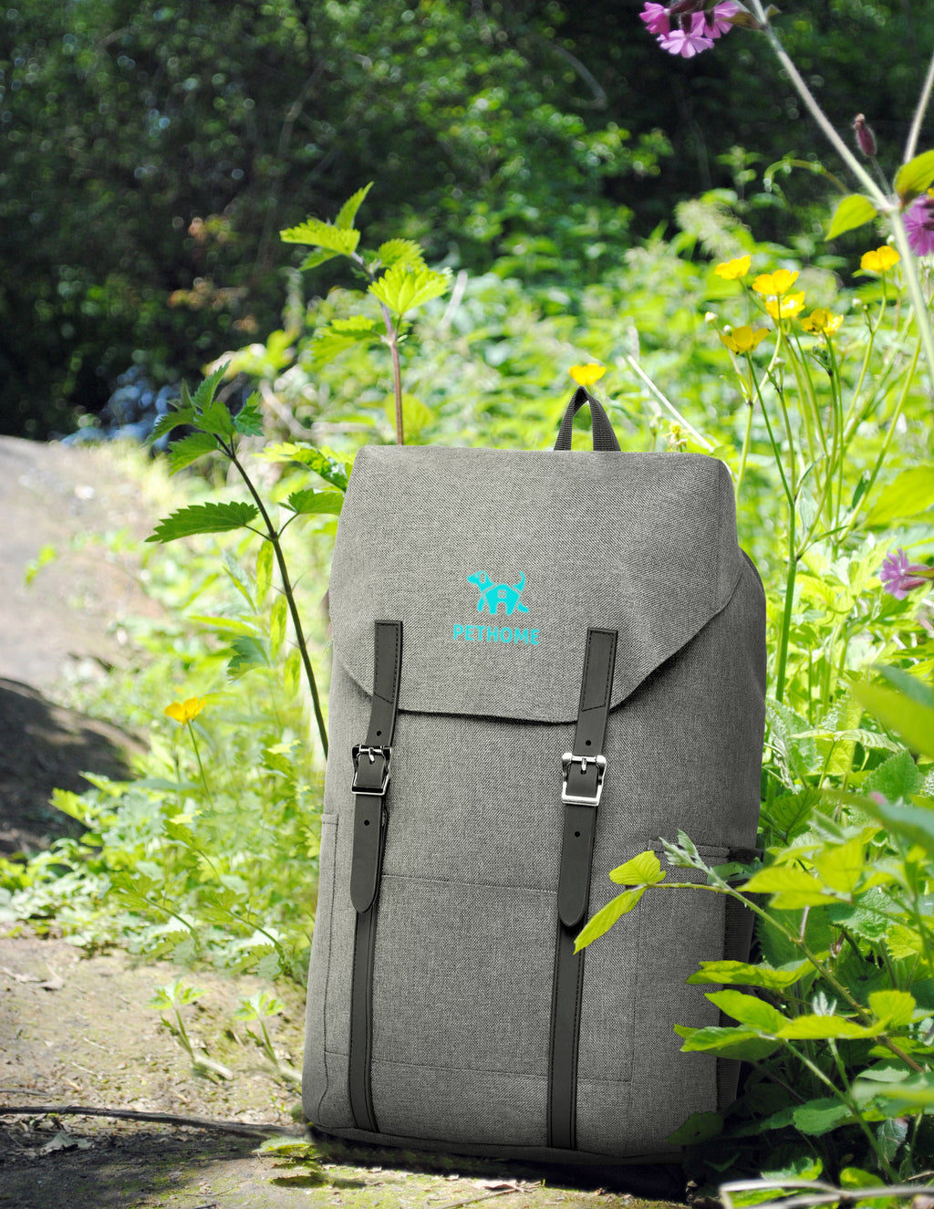 Marin Collection Flip-Top Backpack in Grey