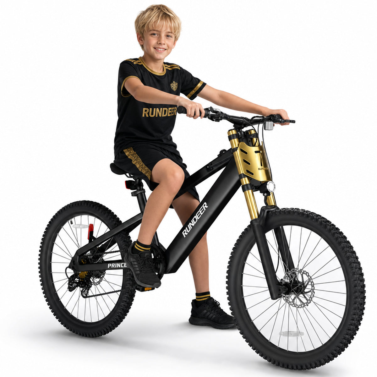 Rundeer Prince 20" Kids Electric Bike for Ages 7+ with 50km Range