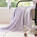 Meadow Cozy Pom Pom Blanket Throw Purple