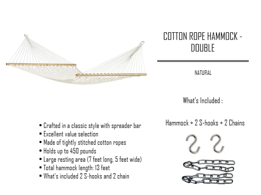 Cotton Rope Hammock Double