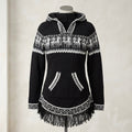 Women Cardigan Black Alpaca Sweater