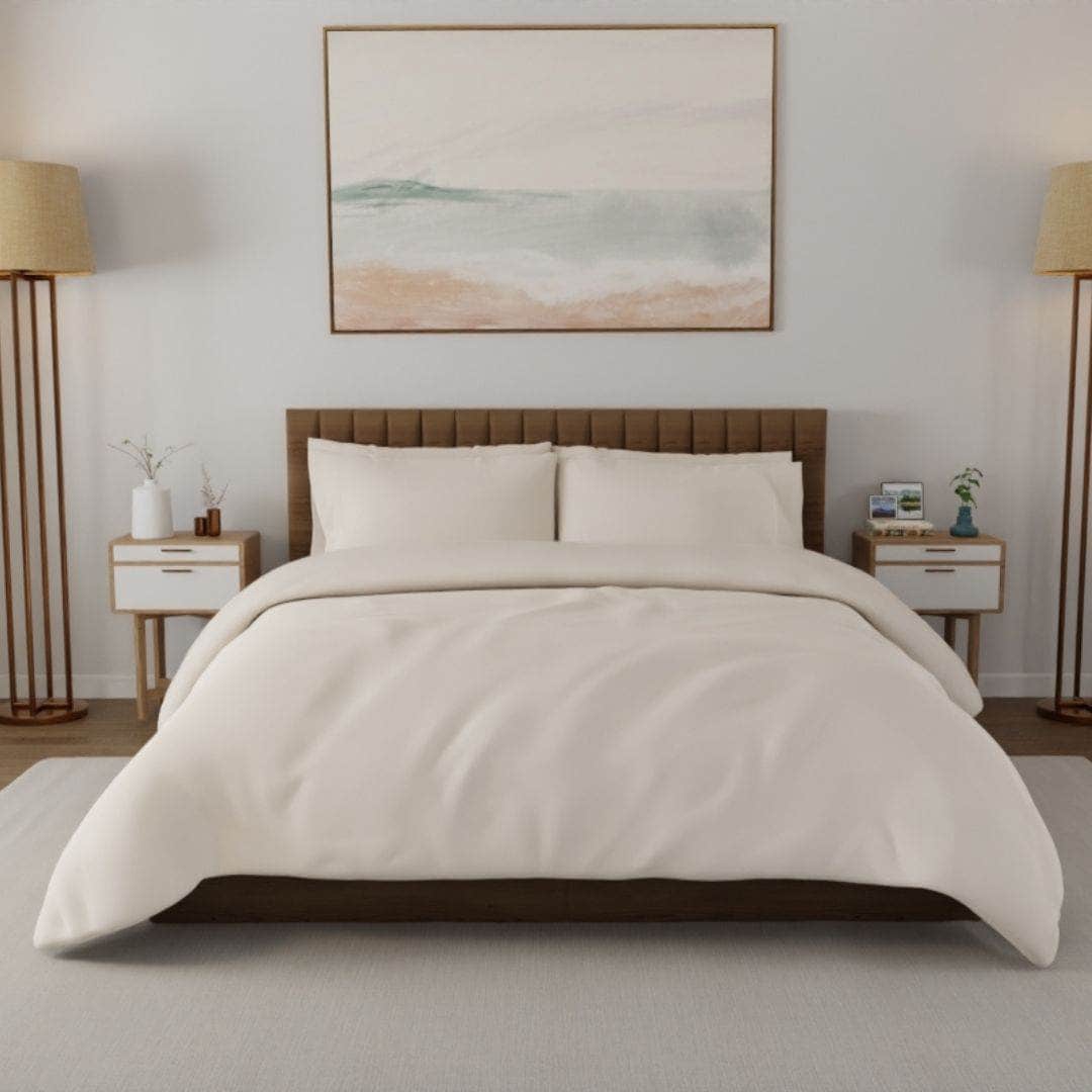 Cotton Essential Organic Percale Collection Duvet Cover & Pillowcase Set