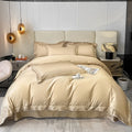 Gold Edging Embroidered 1000 TC Duvet Set Champaign Color