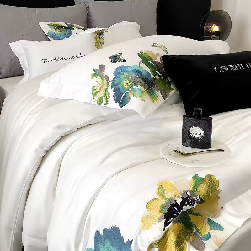 White 800 TC Egyptian Cotton Duvet Set