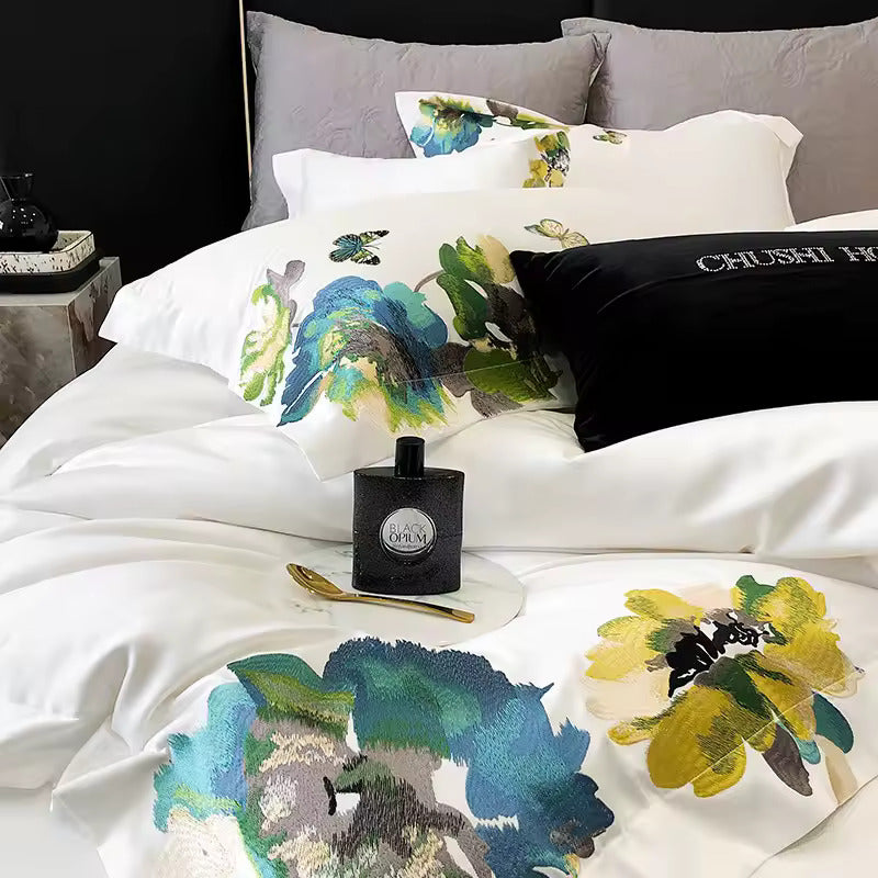 White 800 TC Egyptian Cotton Duvet Set