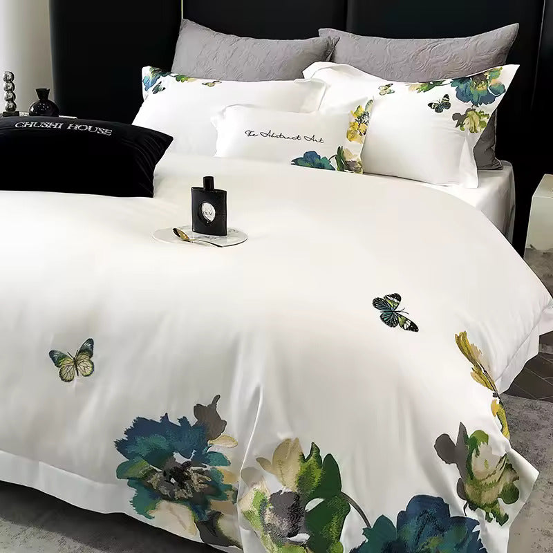 White 800 TC Egyptian Cotton Duvet Set