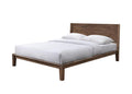 Tool-Free Assembly Solid Wood Double Bed in Walnut Finish