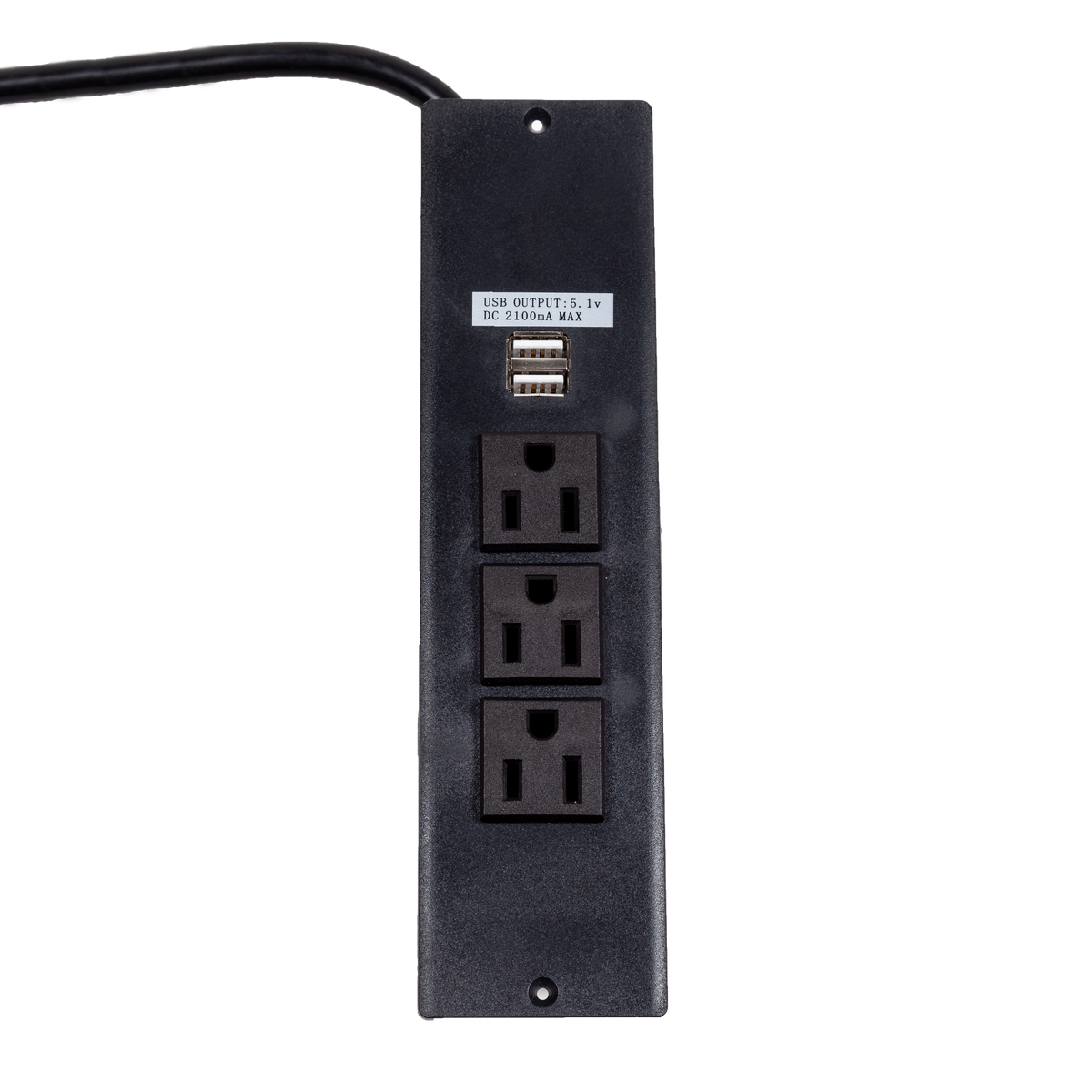 Power Strip with 3 Outlets and 2 USB Ports - 10' Cable included