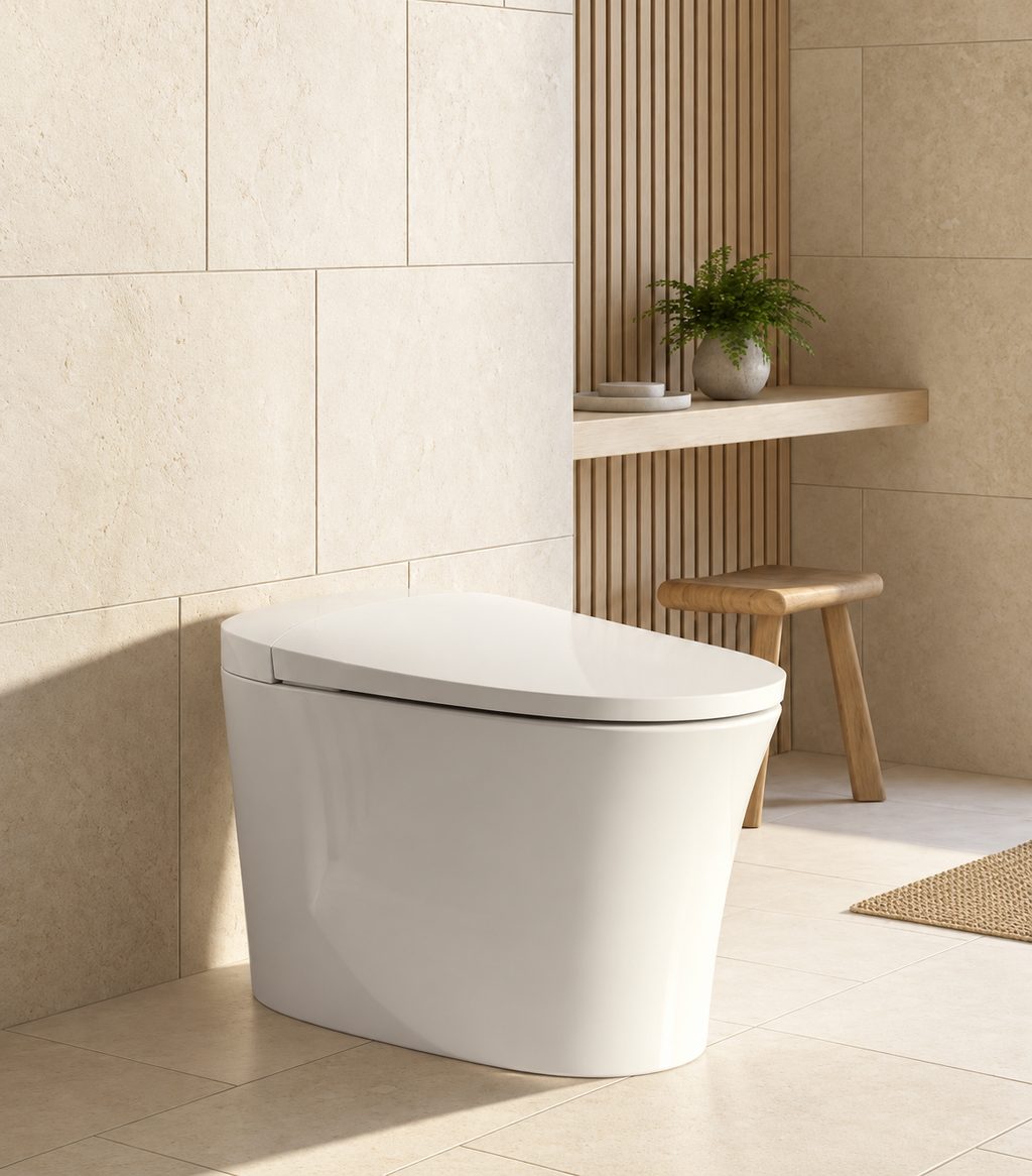 Toilette intelligente Mono 2.0 avec chasse d'eau automatique, siège chauffant et jet bidet, toilette intelligente moderne