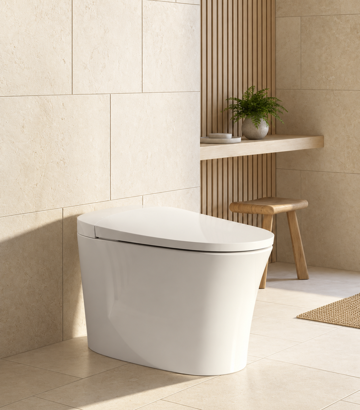 Toilette intelligente Mono 2.0 avec chasse d'eau automatique, siège chauffant et jet bidet, toilette intelligente moderne