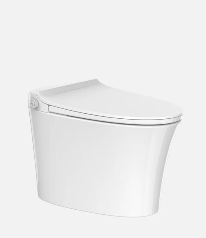 Toilettes intelligentes à chasse d'eau automatique NeoPure avec bouton Infinity, siège chauffant et capteur au pied, toilettes intelligentes modernes
