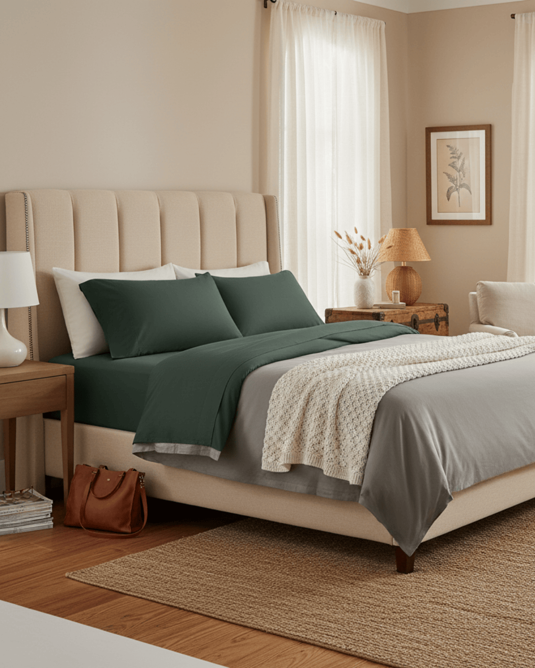 100% Egyptian Cotton Sateen Sheet Set