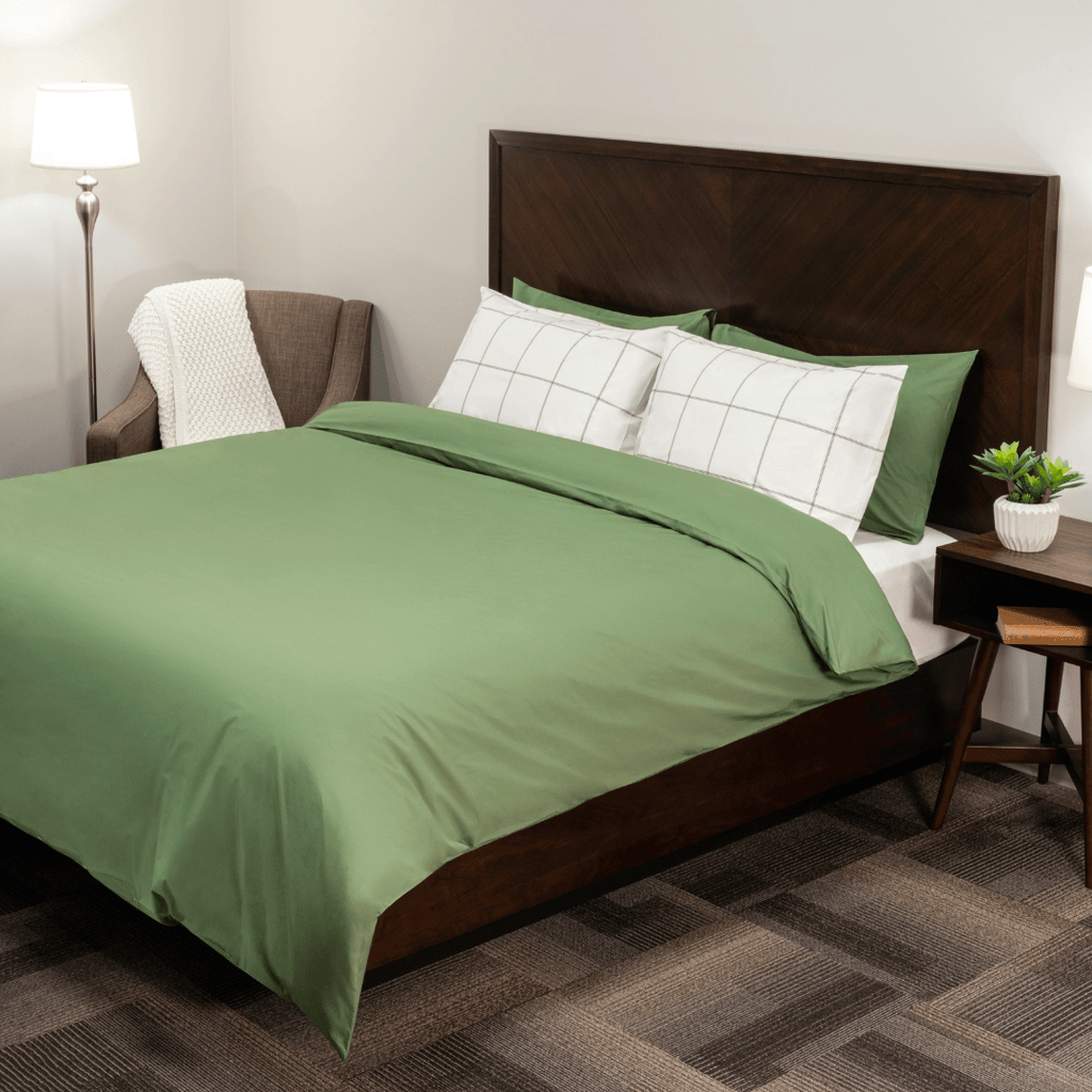 Cotton Essential Organic Percale Collection Duvet Cover & Pillowcase Set