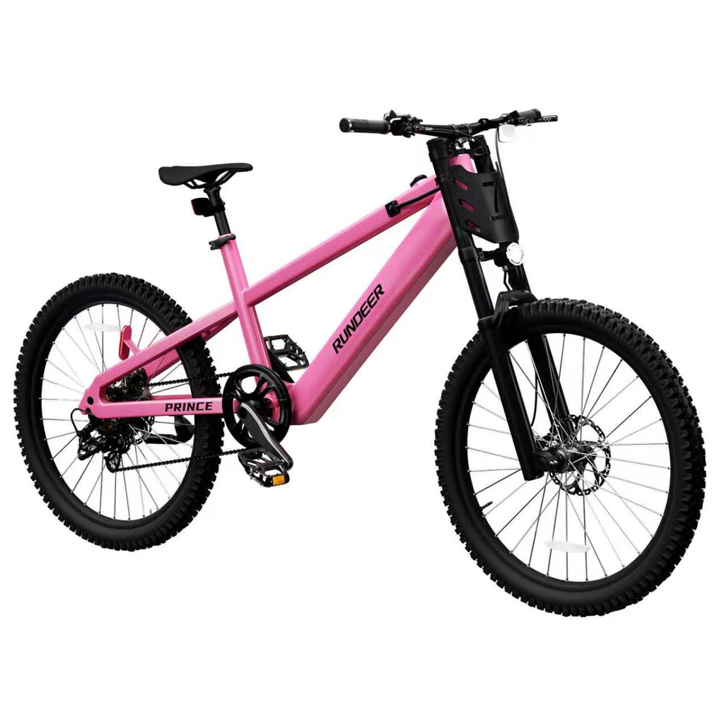 Rundeer Prince 20 inch kids electric bike in Pink