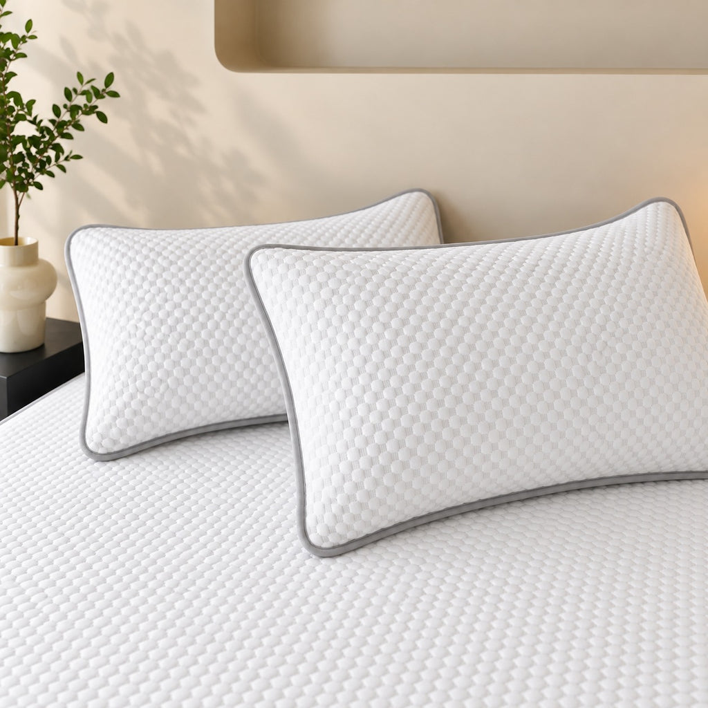 Temperature Regulating 3 Piece Sheet Set in White Color - Double Size