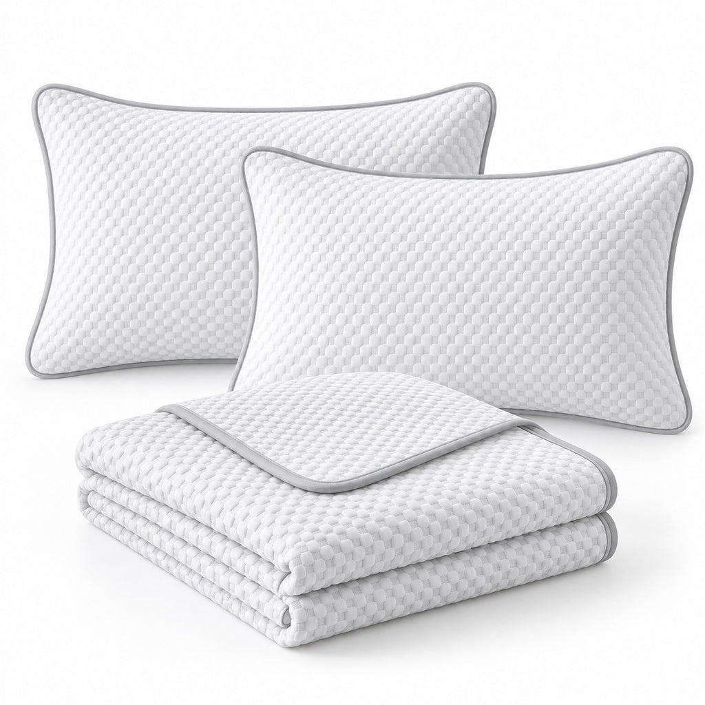 Temperature Regulating 3 Piece Sheet Set in White Color - Queen Size
