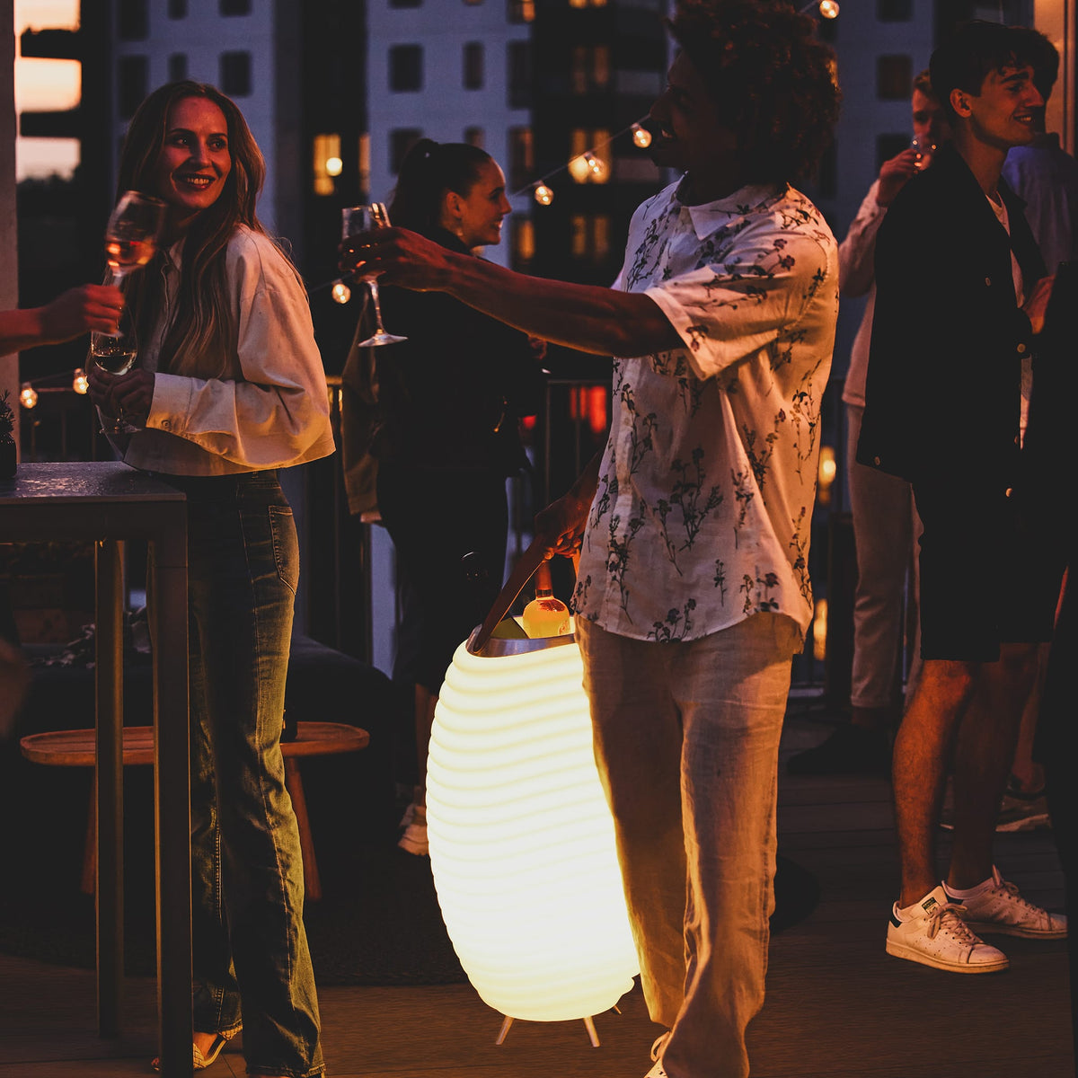 Indoor Outdoor Lighting Bluetooth speaker Design LED Lamp and Cooler