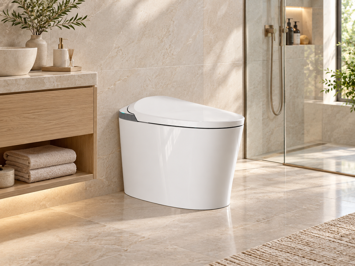 Deluxe 2.0 Smart Toilet with Bidet Wash, Heated Seat & Automatic Flush, Modern Intelligent Toilet
