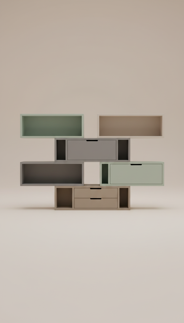 Modular Shelving Unit in Engineered Wood