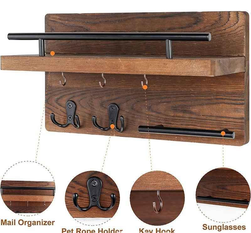 Wall-Mounted Wooden Floating 12 Inch Shelf Modern Storage Display Shelf