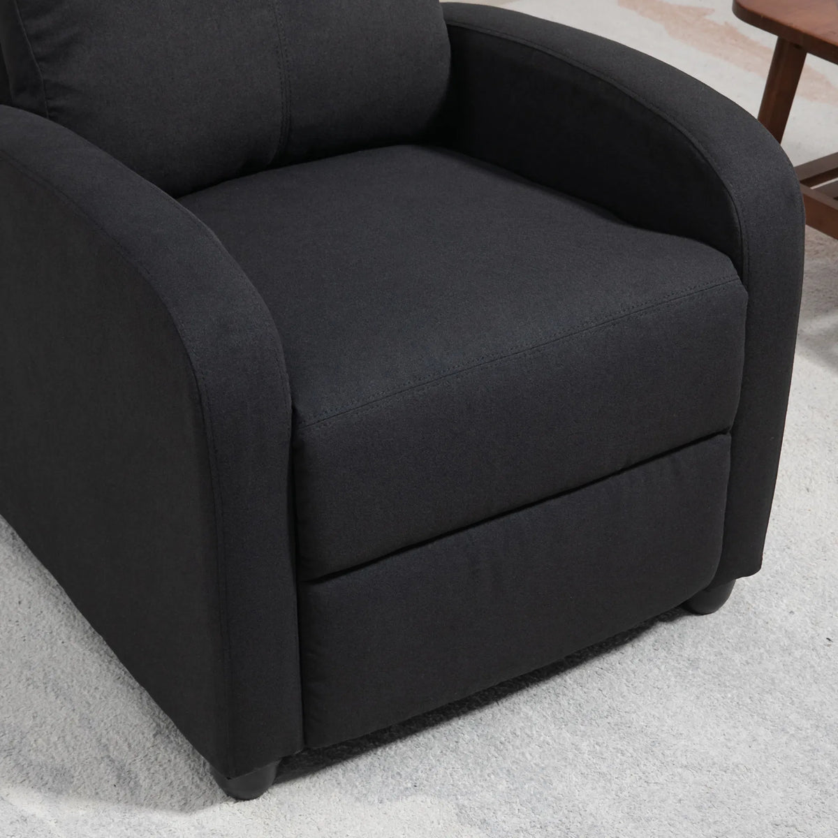Black Fabric Recliner Chair Manual Home Theater Living Room