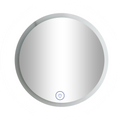 24" round led backlit mirror with anti-fog and touch sensor