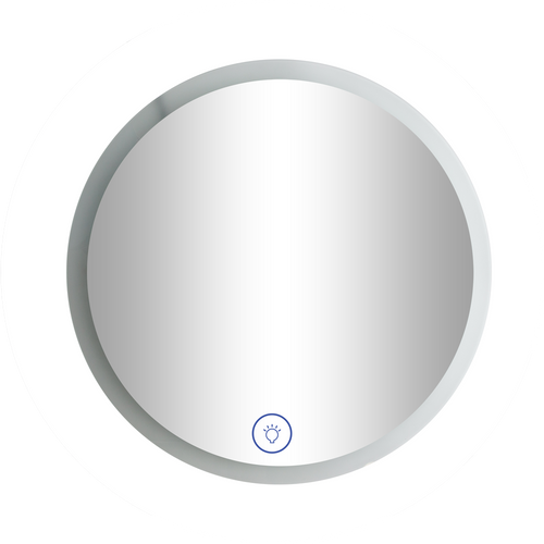 24" round led backlit mirror with anti-fog and touch sensor