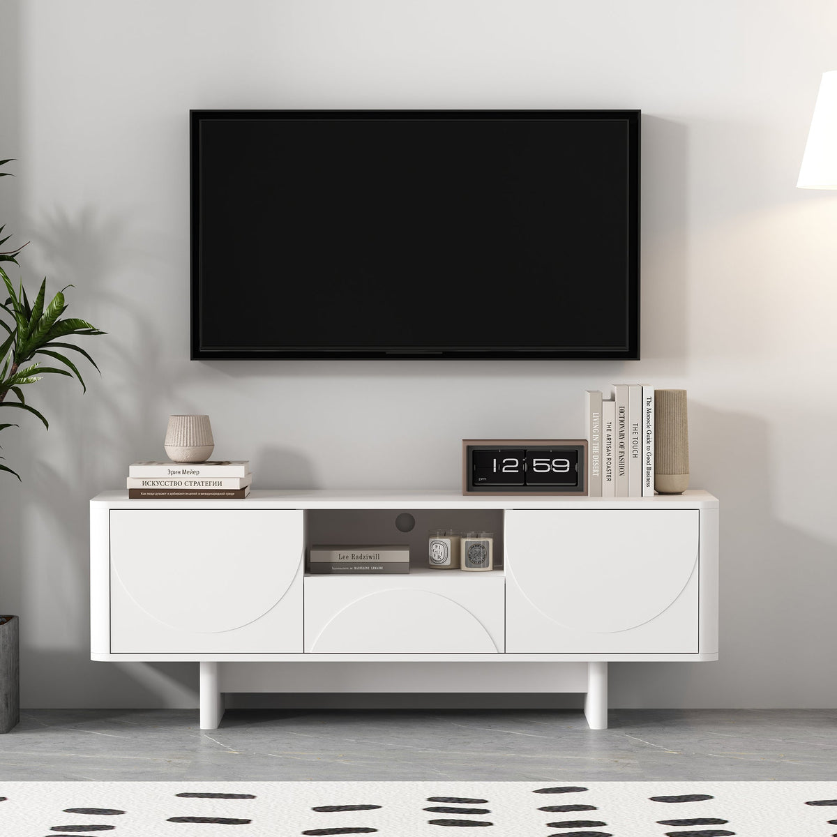 59 Inch Storage TV Stand Multiple Color