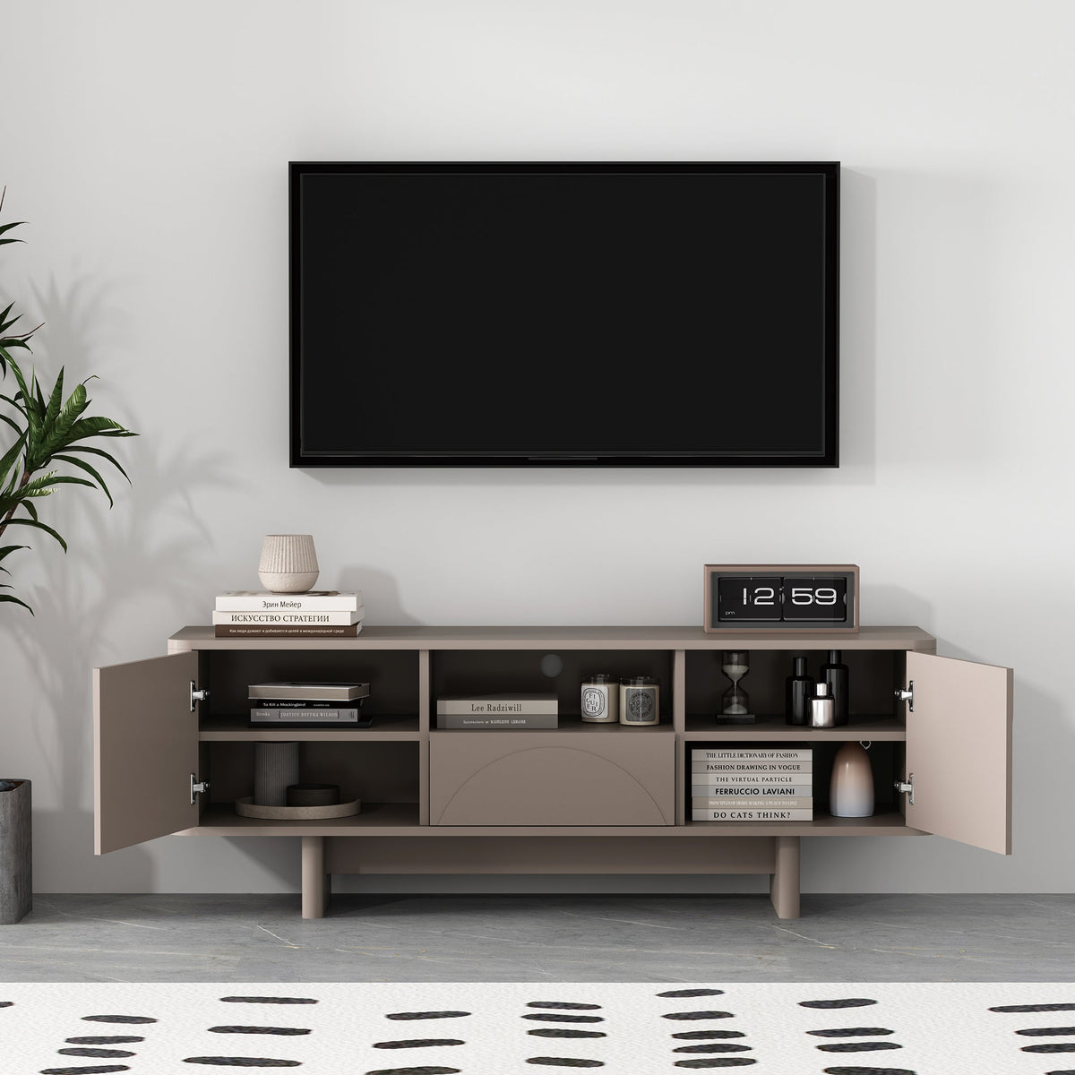 59 Inch Storage TV Stand Multiple Color