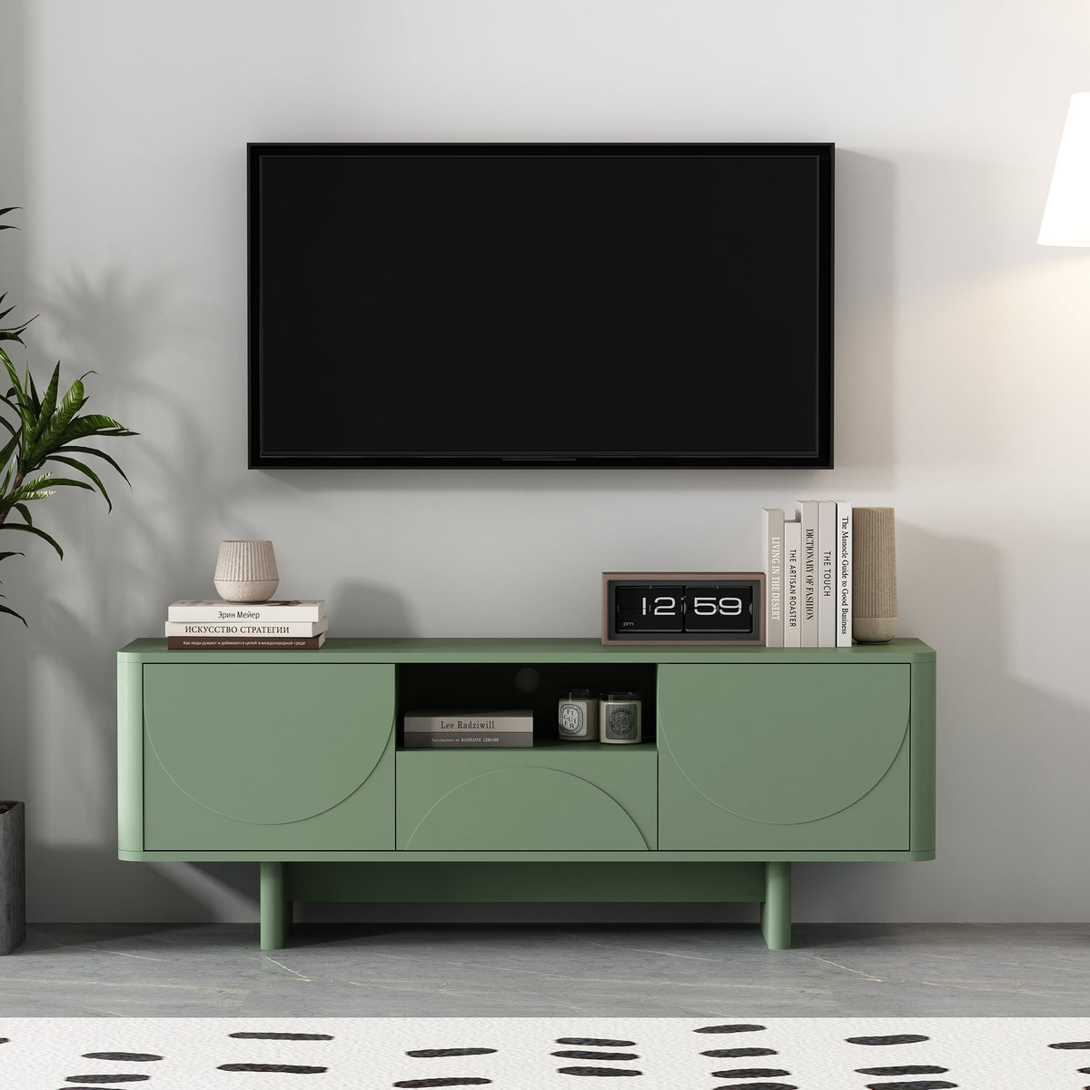 59 Inch Storage TV Stand Multiple Color