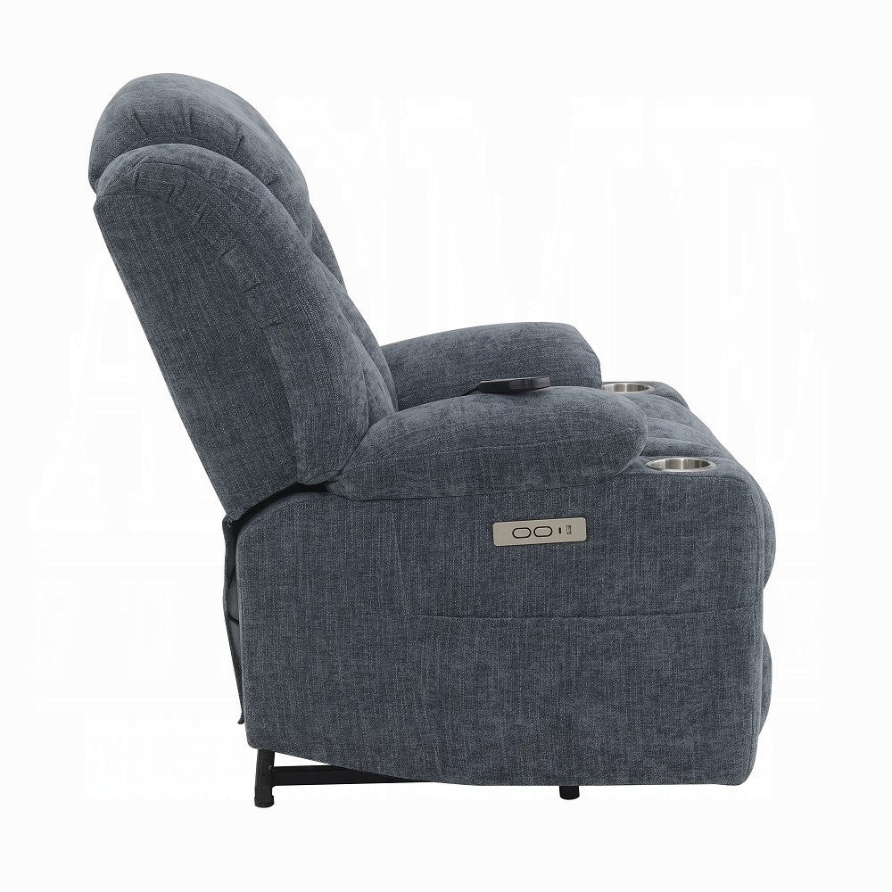 Power Recliner with Lift Heating and Massage Blue