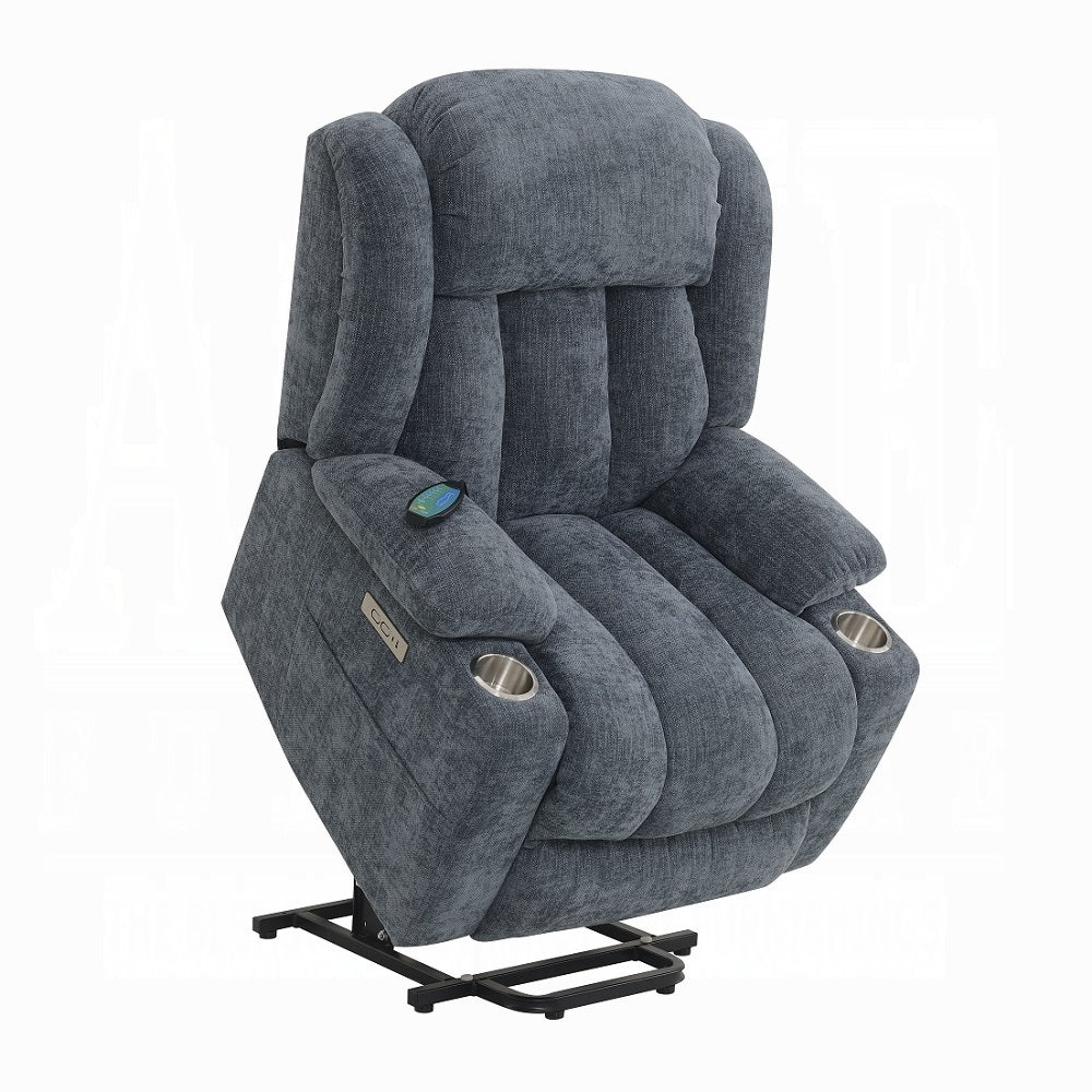 Power Recliner with Lift Heating and Massage Blue