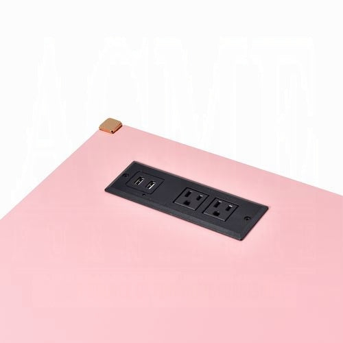 Elegant Multi-Purpose Desk with USB Port Pink Gold