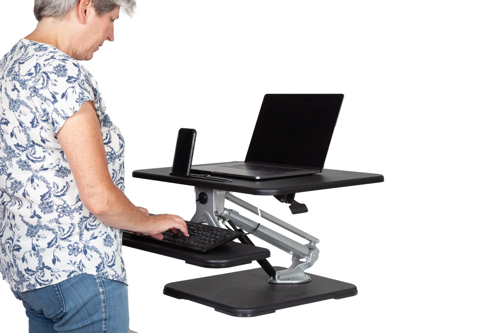 32” Lift Sit Stand Height Adjustable Desktop Converter - Black
