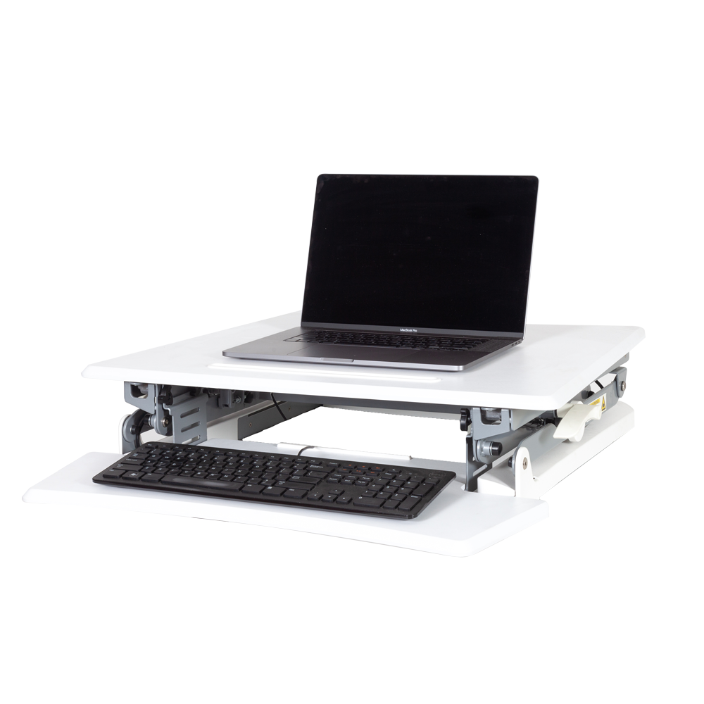 plus sit stand workstation white